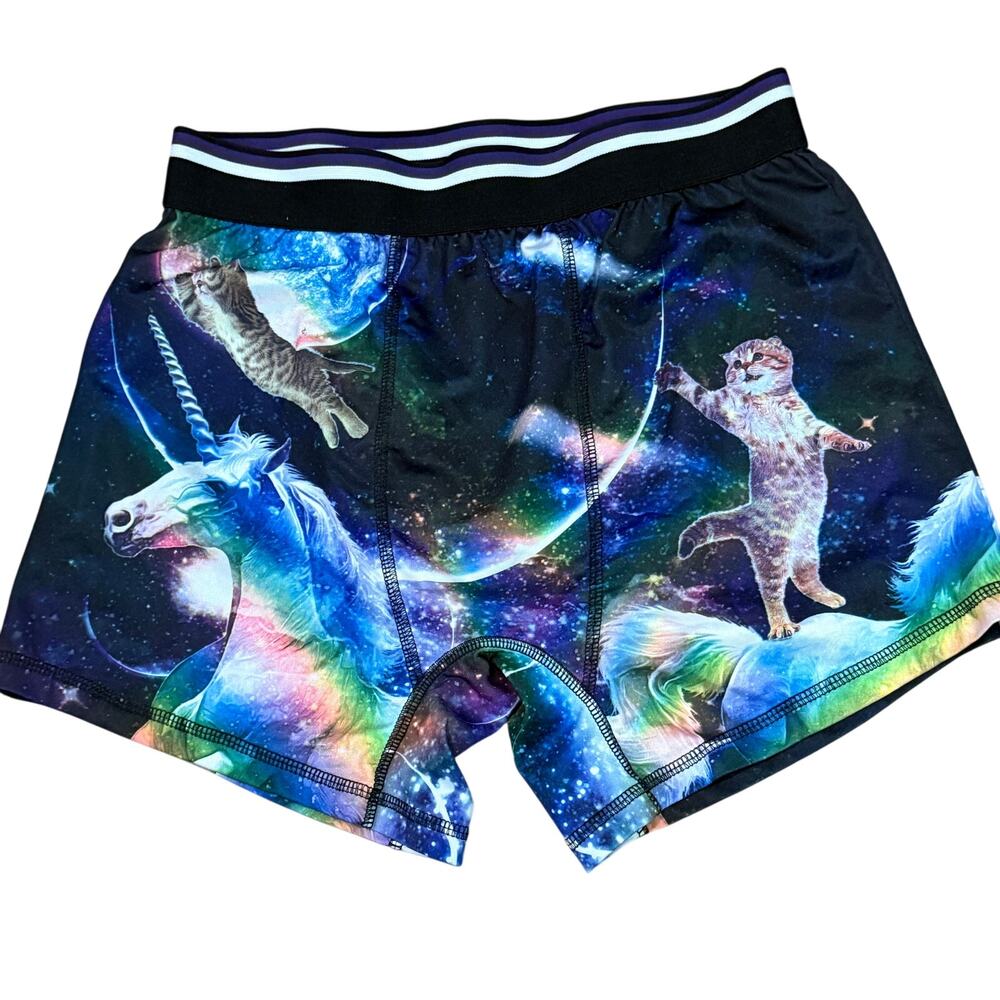 Top Drawer Space Cat Unicorn Tie Dye Boxer Briefs Mens Medium